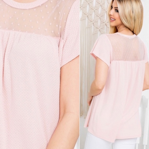 🎀 NEW Pink Versatile Spring Summer Easter Top with Dot Detail - Picture 2 of 3
